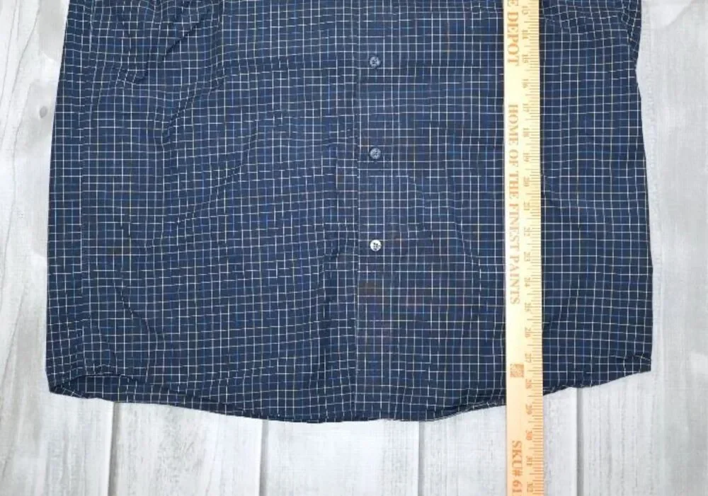 Ariat Pro Series Shirt Men's L Pro Pharell Navy Yellow Plaid Long Sleeve Western